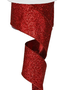 2.5'' x 10yd Red Metallic Ribbon