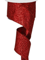 2.5'' x 10yd Red Metallic Ribbon