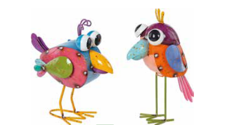 Fancy Feathers Colorful Metal Bird