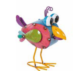 Fancy Feathers Colorful Metal Bird