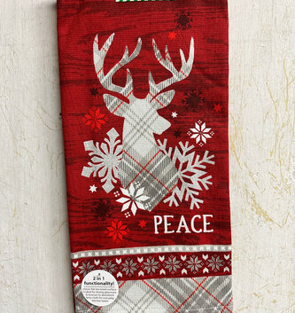 Red Peace Deer Kitchen Towel