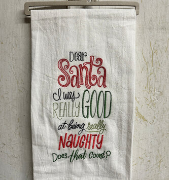 Santa Good Flour Sack Towel