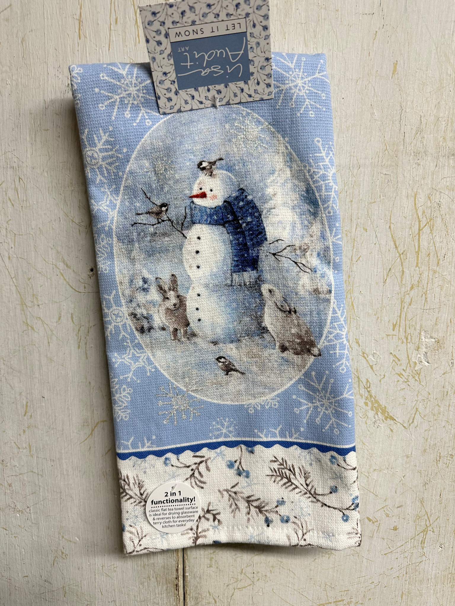 Snowy Day Snowman Kitchen Towel