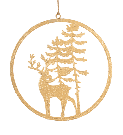 Golden Metal Stag Ornament