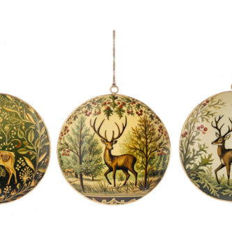 Classic Disk Buck Ornament (3-Styles)