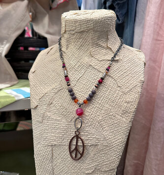 Beaded Peace Sign Necklace