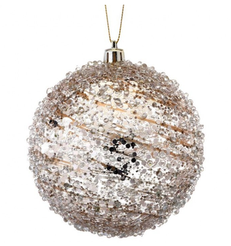 Golden Swirl Iced Ball Ornament