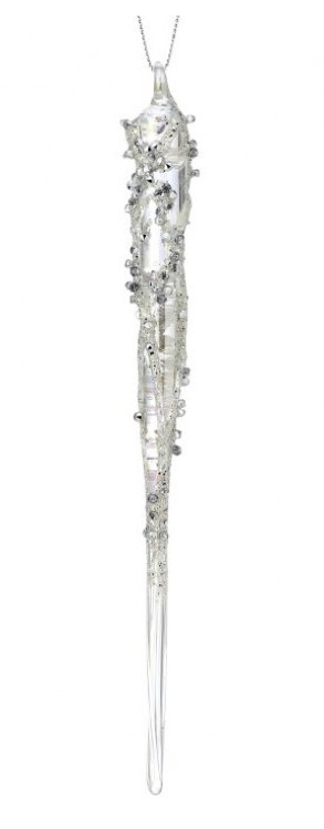 Iridescent Beaded Icicle Ornament