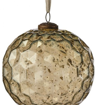 6'' Round Glass Honeycomb Ornament (Amber)
