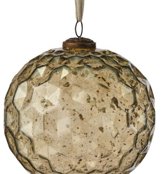 6'' Round Glass Honeycomb Ornament (Amber)