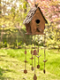 Antique Copper Hanging Birdhouse Wind Chime (4-Styles)