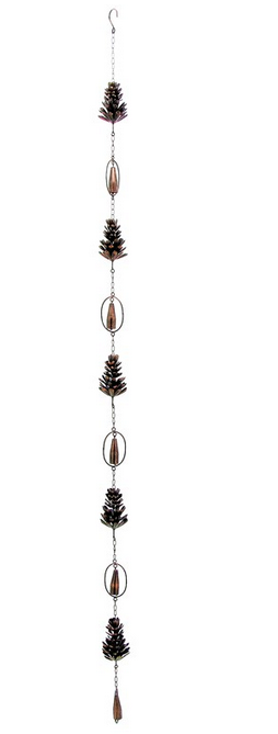 72" Antique Bronze Pinecone Rain Chain
