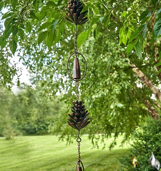 72" Antique Bronze Pinecone Rain Chain