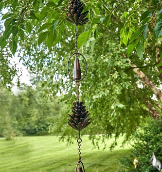 72" Antique Bronze Pinecone Rain Chain