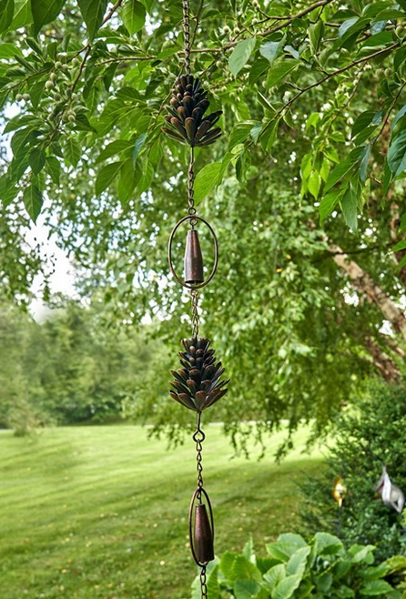 72" Antique Bronze Pinecone Rain Chain