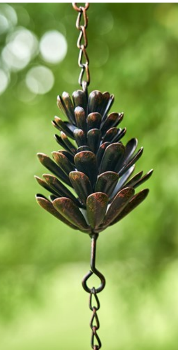 72" Antique Bronze Pinecone Rain Chain