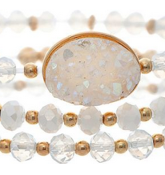 Glass Beaded Stretch Bracelet
