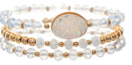 Glass Beaded Stretch Bracelet