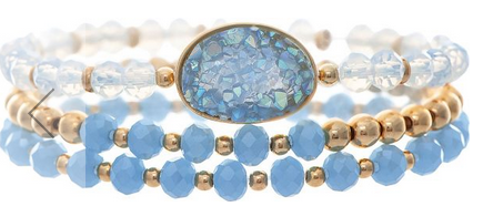 Glass Beaded Stretch Bracelet