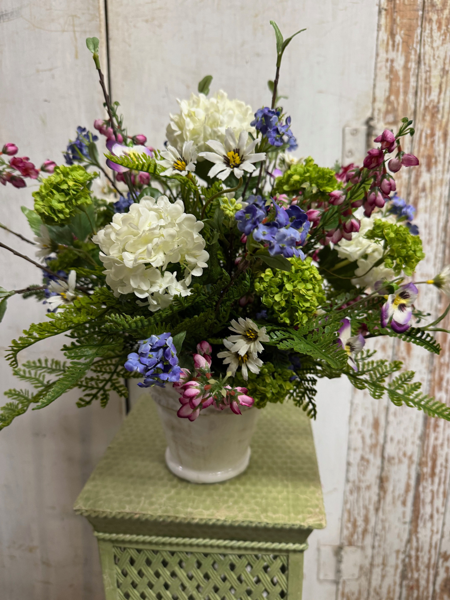 Custom Wildflower Snowball Arrangement