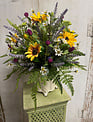 Custom Sunburst Black Eyed Susan in Scalloped Vase