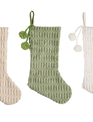 Chenille Pom Pom Christmas Stocking