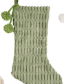Chenille Pom Pom Christmas Stocking