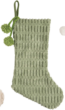 Chenille Pom Pom Christmas Stocking