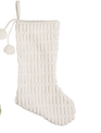 Chenille Pom Pom Christmas Stocking