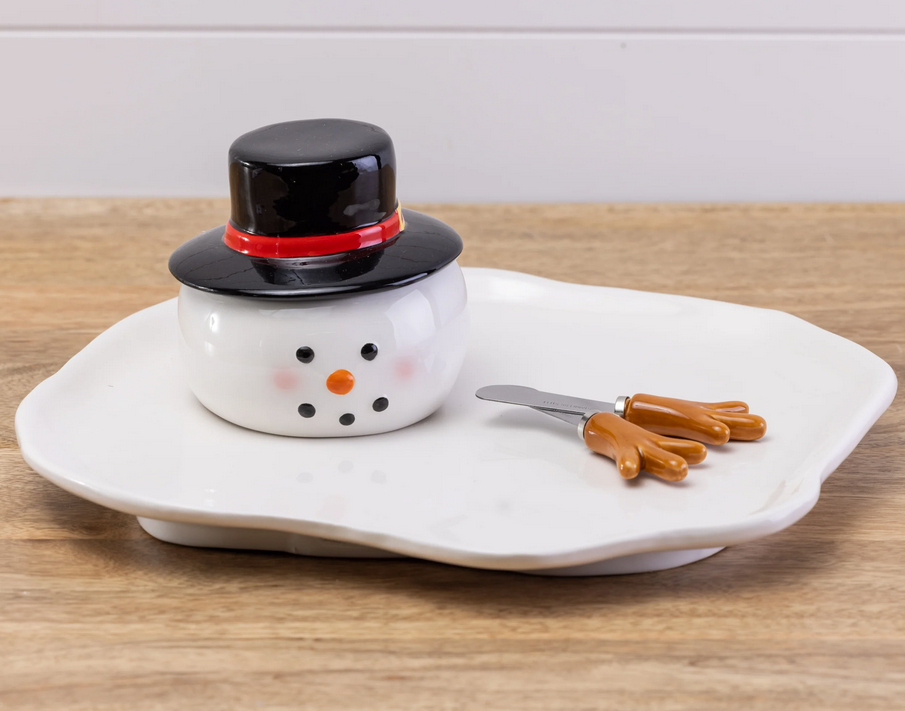 Melting Snowman Serving Tray