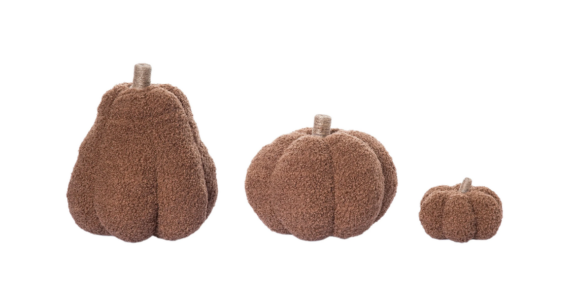 Set of 3 Brown Harvest Pumpkins