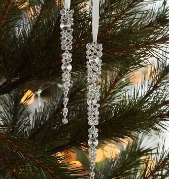 Set of 2 Gem Icicle Ornaments