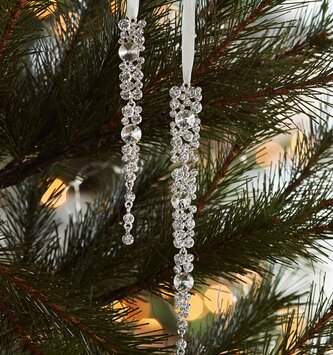 Set of 2 Gem Icicle Ornaments