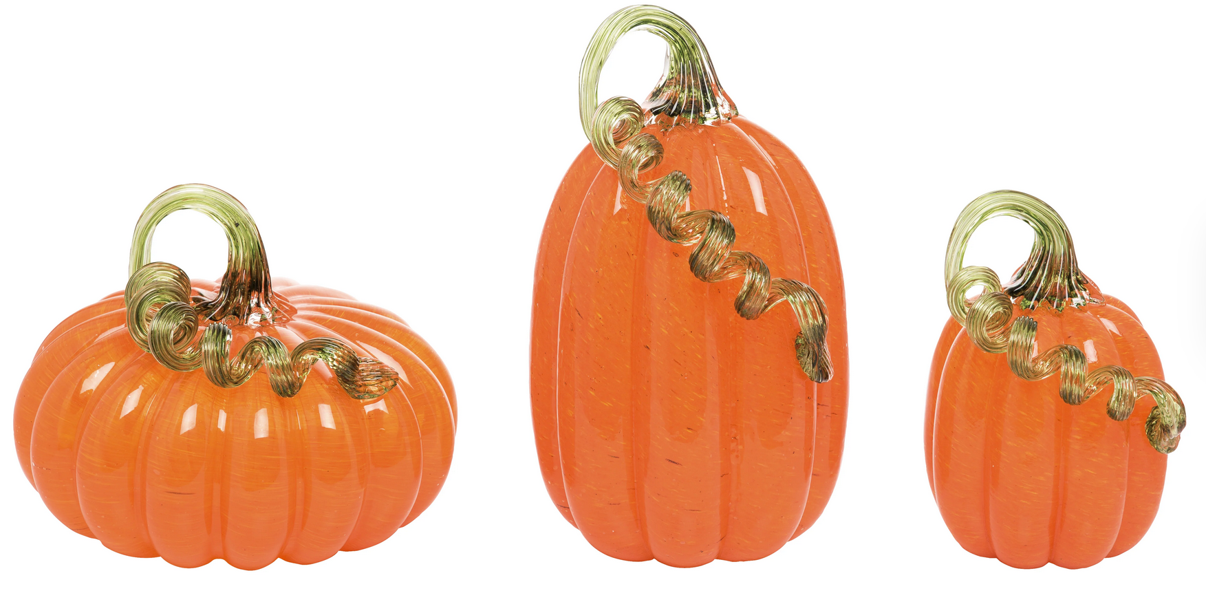 Set of 3 Handspun Glass Pumpkins