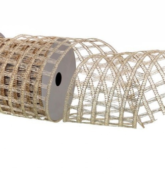 10 YD Gold Knitted Metallic Net Ribbon (2-Sizes)