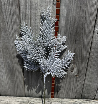 Flocked Snow Pine Spray