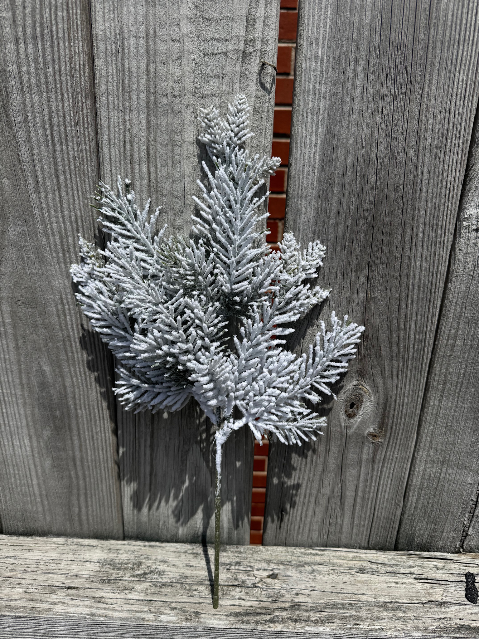 Flocked Snow Pine Spray