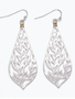 Silver Matte Botanical Drop Earrings