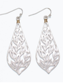 Silver Matte Botanical Drop Earrings