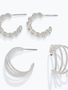 Silver Hoops Duo Earrings
