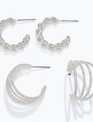 Silver Hoops Duo Earrings