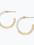 Gold Hoops w/ Pearls Earrings