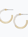 Gold Hoops w/ Pearls Earrings