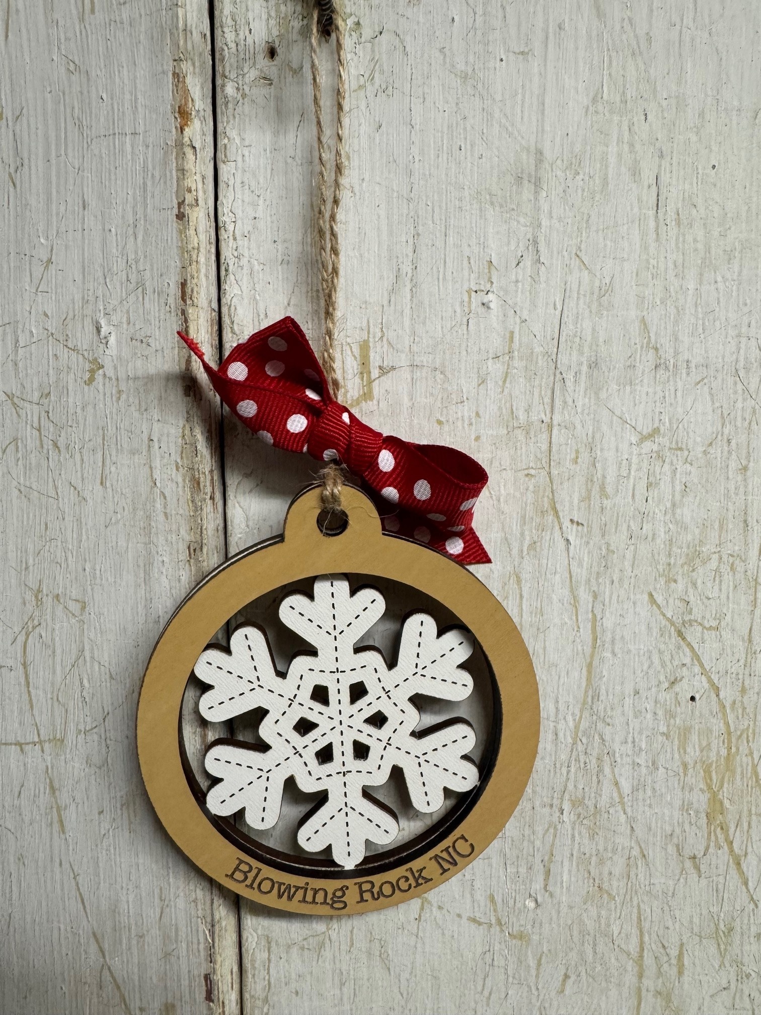 Wooden Blowing Rock Ornament (3-Styles)