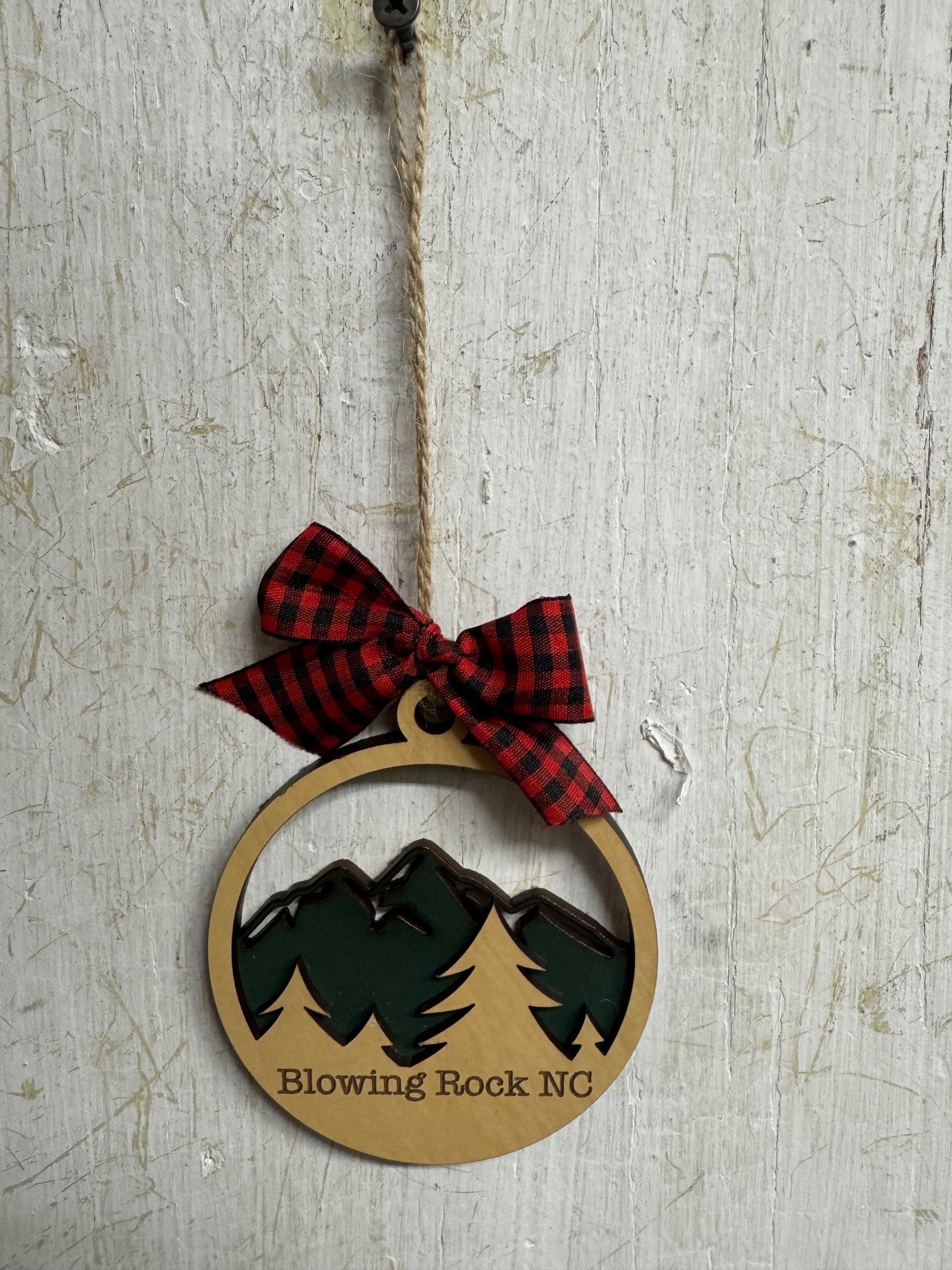 Wooden Blowing Rock Ornament (3-Styles)
