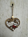 Wooden I am Always with You Cardinal Heart Ornament