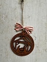 Wooden Isaiah A Child Is Born Manger Ornament