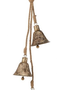 Hanging Triple Antiqued Golden Bells