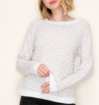 Staccato Stripe Crew Pull Over Sweater By: Staccato