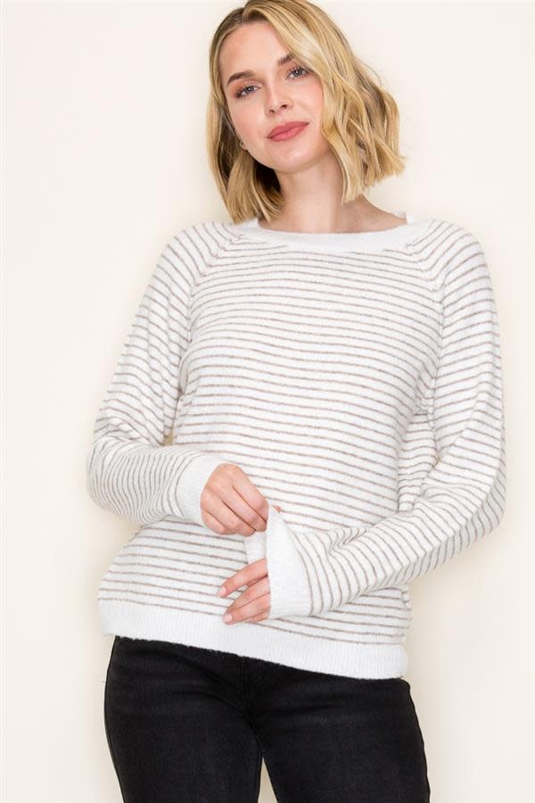 Staccato Stripe Crew Pull Over Sweater By: Staccato